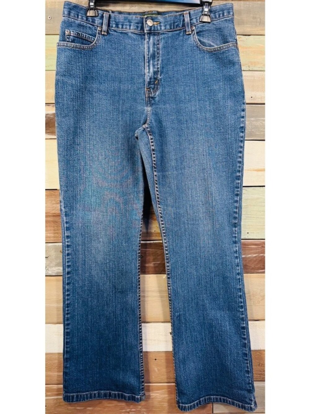 EDDIE BAUER Women Demi Rise STRAIGHT FIT Blue Jeans Size 12 W33